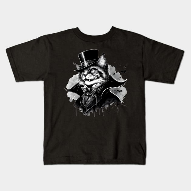 Vampire cat Kids T-Shirt by NightvisionDesign